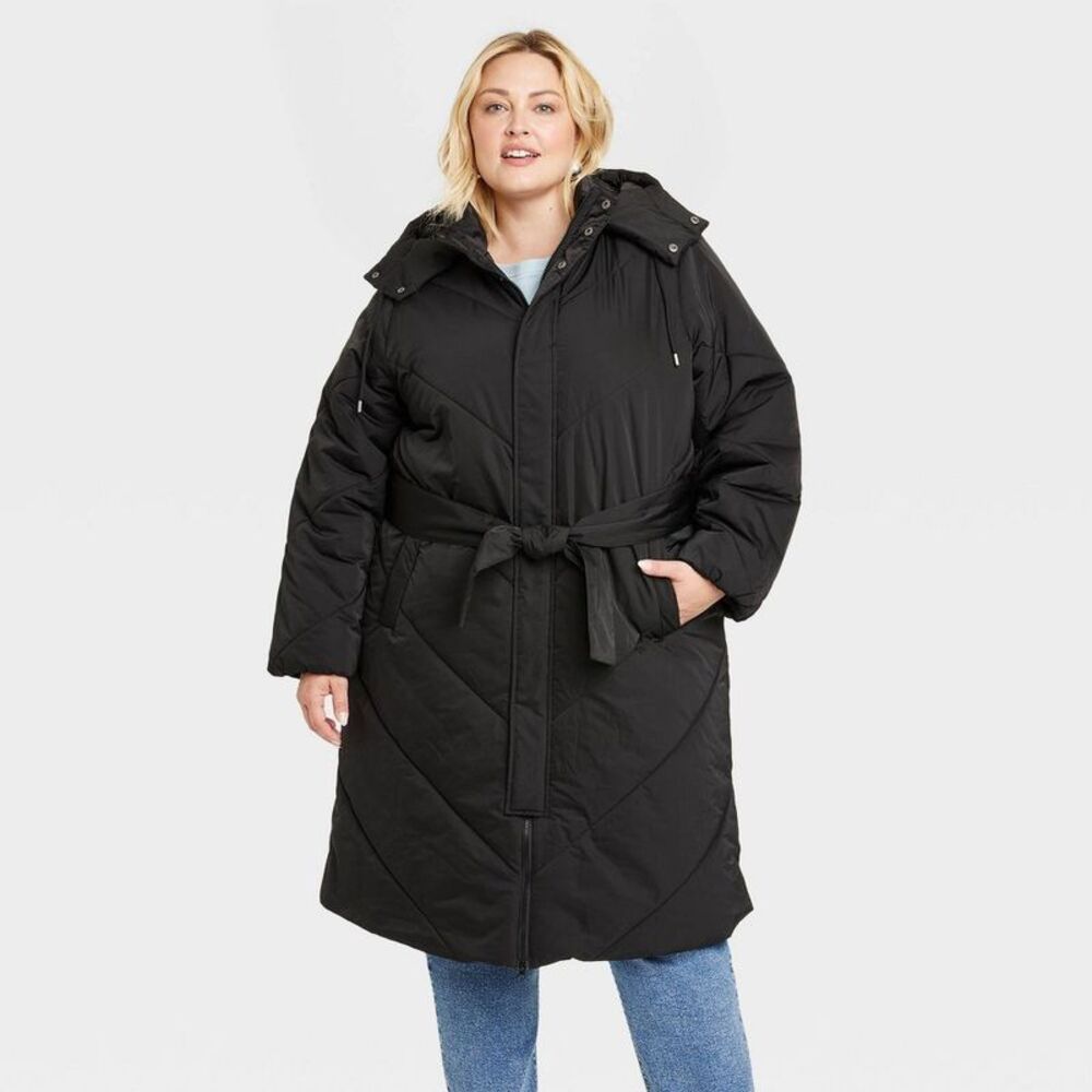 Women's Puffer Jacket - Ava & Viv Black 4X